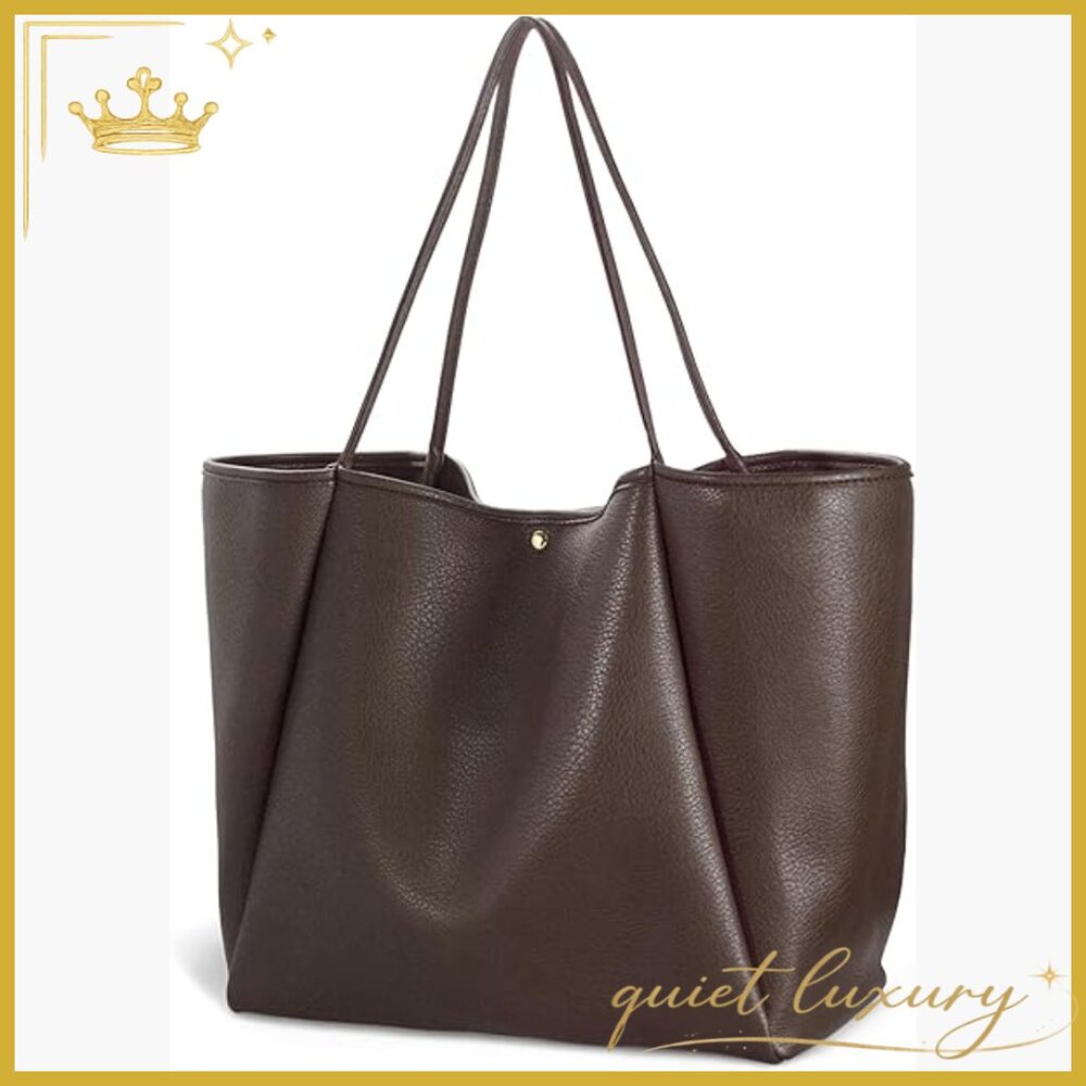 Oversized PU Leather Tote Bag Weekender Travel Purse Handbag